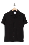 Denim And Flower Cotton Blend Camp Shirt In Black