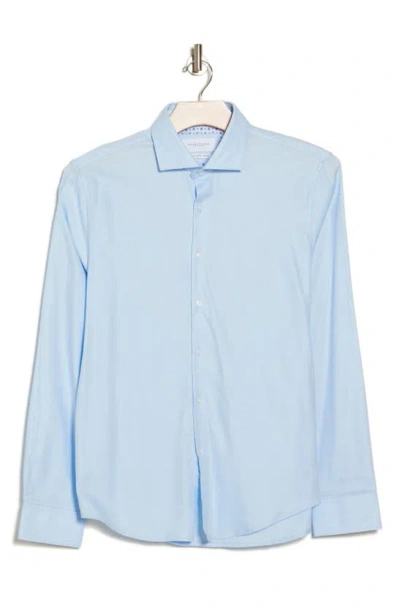 Denim And Flower Cotton Blend Dobby Button-up Shirt In Powder Blue