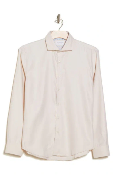 Denim And Flower Dobby Button-up Shirt In Cream