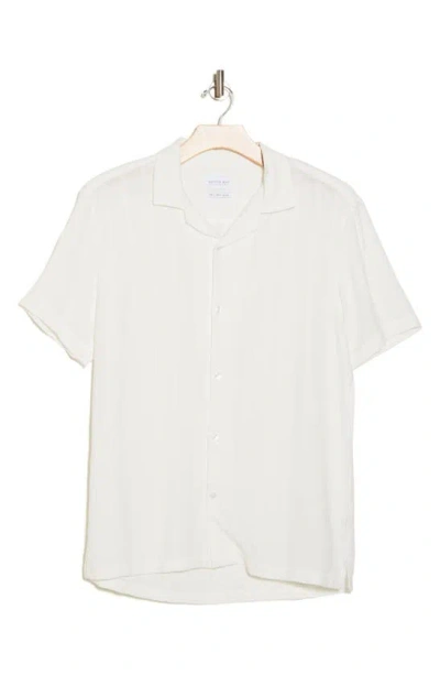 Denim And Flower Dobby Short Sleeve Button-up Shirt In White