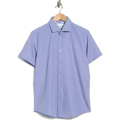 Denim And Flower Dressy Tech Short Sleeve Button-up Shirt In Black