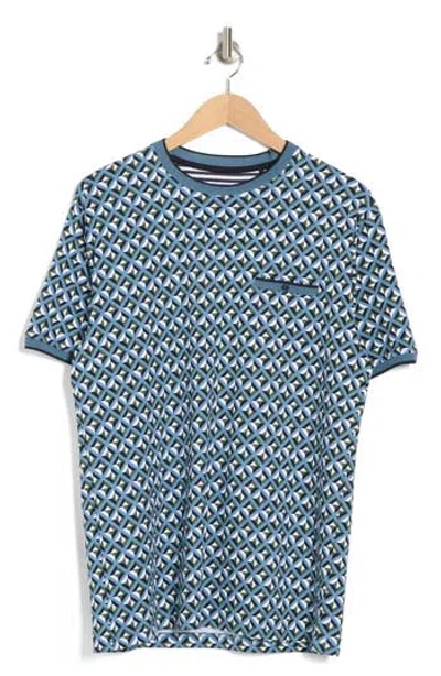 Denim And Flower Dressy Welt Pocket T-shirt In Blue