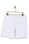 Denim And Flower Fixed Waist Shorts In White