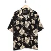 Denim And Flower Floral Print Camp Shirt In Black