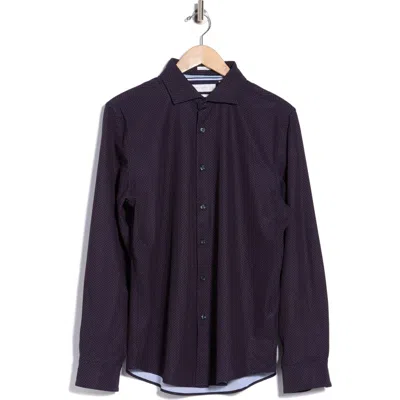 Denim And Flower Geo Dressy Tech Button-up Shirt In Black
