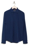 Denim And Flower Geo Print Long Sleeve Tech Button-up Shirt In Navy