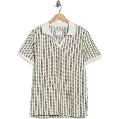 Denim And Flower Geo Stripe Cotton Blend Polo In Multi
