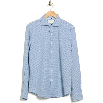 Denim And Flower Geo Tech Long Sleeve Shirt In Blue