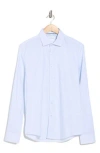 Denim And Flower Geometric Print Button-up Shirt In Blue