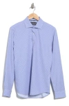 Denim And Flower Geometric Tech Long Sleeve Button Front Shirt In Blue