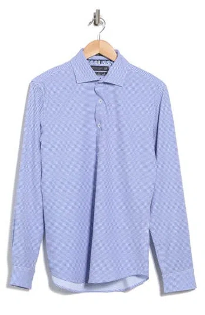 Denim And Flower Geometric Tech Long Sleeve Button Front Shirt In Blue