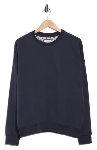 Denim And Flower Heavy Crewneck Sweatshirt In Blue