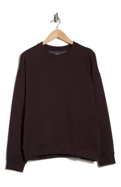 Denim And Flower Heavy Crewneck Sweatshirt In Brown