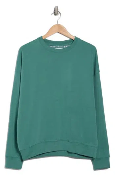 Denim And Flower Heavy Crewneck Sweatshirt In Green
