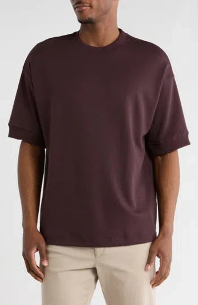 Denim And Flower Heavyweight Knit T-shirt In Brown