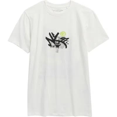 Denim And Flower Kids' Basketball Graphic T-shirt In White