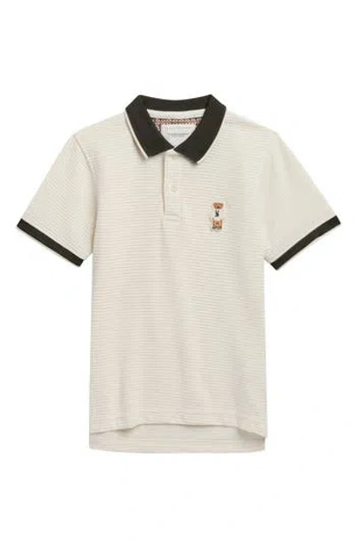 Denim And Flower Kids' Bear Tipped Polo In White
