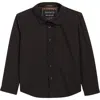 Denim And Flower Kids' Black Solid Button-up Shirt In Black
