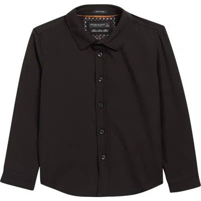 Denim And Flower Kids' Black Solid Button-up Shirt