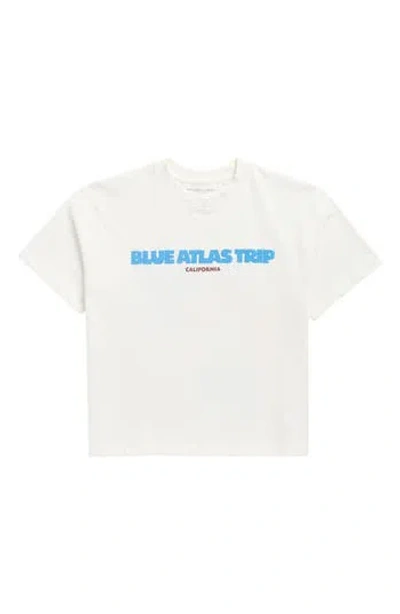 Denim And Flower Kids' Blue Atlas Trip Graphic T-shirt In White