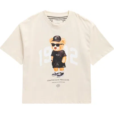Denim And Flower Kids' Brooklyn Bear Graphic T-shirt In Neutral
