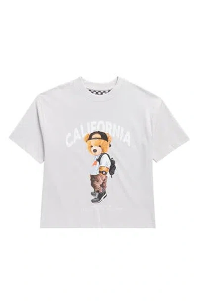 Denim And Flower Kids' California Bear Graphic T-shirt In Gray