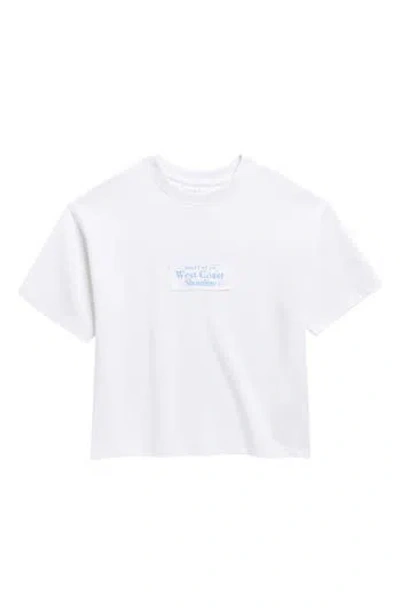 Denim And Flower Kids' Coastal La Embroidered Graphic T-shirt In White