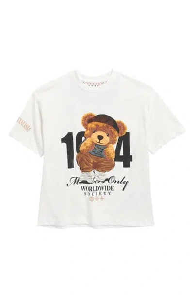 Denim And Flower Kids' Cool Bear Graphic T-shirt In White