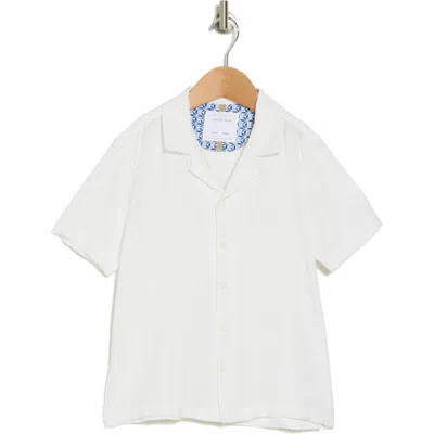 Denim And Flower Kids' Dobby Short Sleeve Button-up Camp Shirt In White