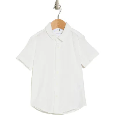 Denim And Flower Kids' Dobby Short Sleeve Button-up Shirt In White