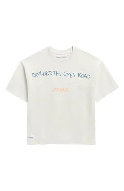 Denim And Flower Kids' Embroidered Car T-shirt In Gray