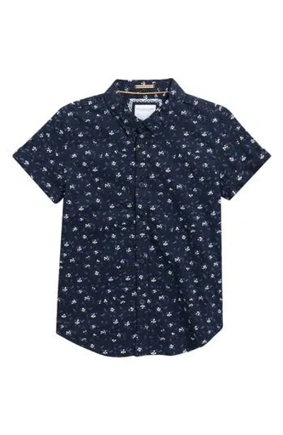 Denim And Flower Kids' Floral Button-up Shirt In Blue