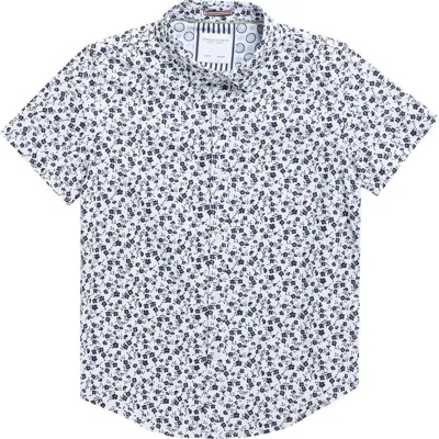 Denim And Flower Kids' Floral Short Sleeve Button-up Shirt In White
