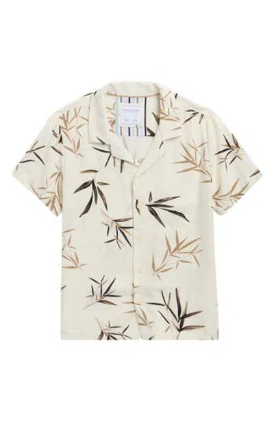 Denim And Flower Kids' Frond Print Camp Shirt In Neutral