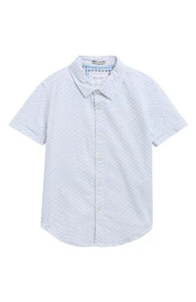 Denim And Flower Kids' Geo Print Button-up Shirt In Blue
