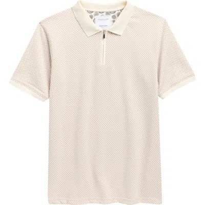 Denim And Flower Kids' Geometric Quarter Zip Polo In Neutral