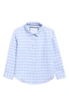 Denim And Flower Kids' Gingham Long Sleeve Button-up Shirt In White