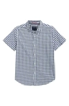 Denim And Flower Kids' Gingham Performance Button-up Shirt In Blue