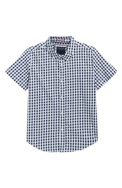 Denim And Flower Kids' Gingham Performance Button-up Shirt In Blue