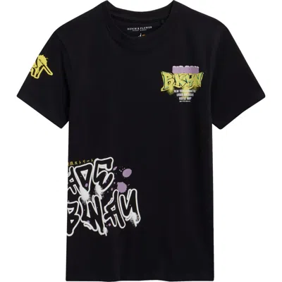 Denim And Flower Kids' Graffiti Graphic T-shirt In Black