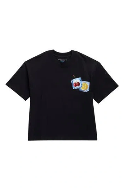 Denim And Flower Kids' Ice Cubes Graphic T-shirt In Black