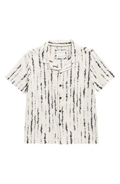 Denim And Flower Kids' Irregular Line Camp Shirt In Neutral