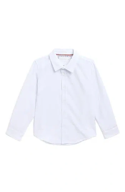 Denim And Flower Kids' Long Sleeve Button-up Shirt In White