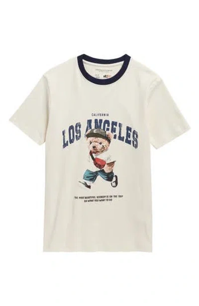 Denim And Flower Kids' Los Angeles Cotton Graphic T-shirt In Neutral