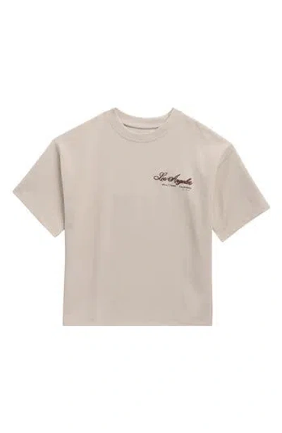 Denim And Flower Kids' Los Angeles Embroidered T-shirt In Neutral