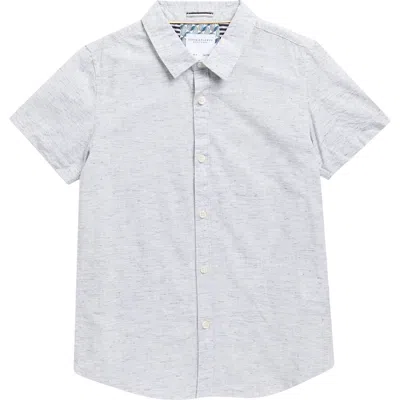 Denim And Flower Kids' Mélange Short Sleeve Button-up Shirt In Gray