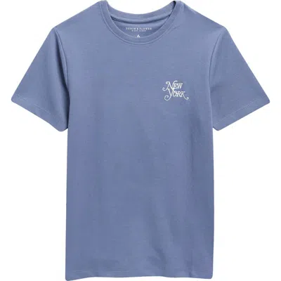 Denim And Flower Kids' New York Graphic T-shirt In Blue