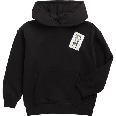 Denim And Flower Kids' New York Patch Hoodie In Black