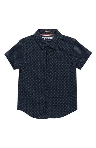 DENIM AND FLOWER DENIM AND FLOWER KIDS' PIN DOT SHORT SLEEVE BUTTON-UP SHIRT