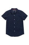 Denim And Flower Kids' Polka Dot Short Sleeve Shirt In Blue